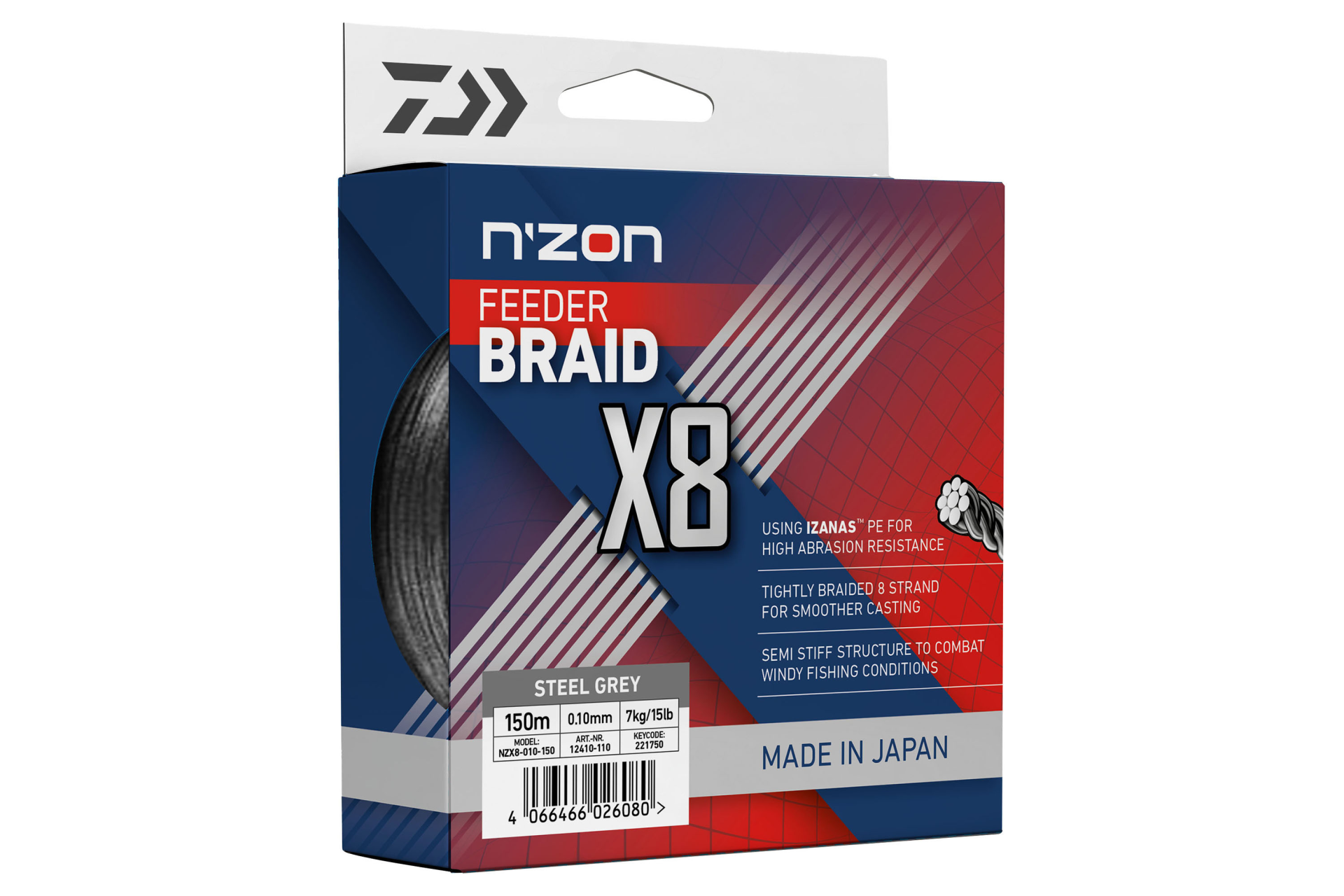 N'Zon X8 Braid <span>| Fonott zsinór | steel grey</span>