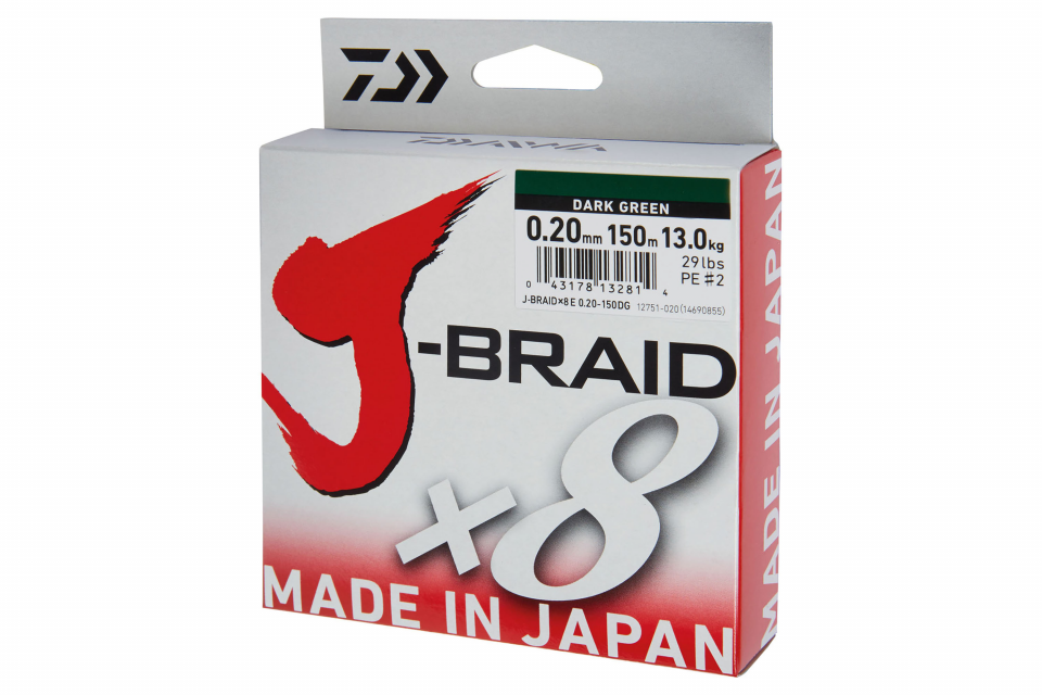J-Braid X8 <span>| Fonott zsinór | sötétzöld</span>