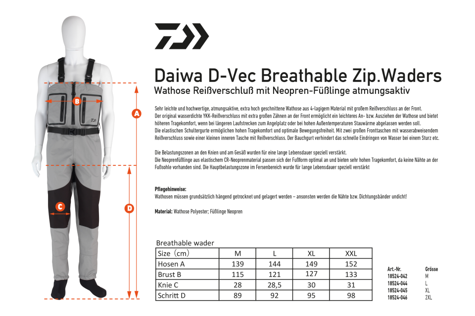 Daiwa D-Vec Breathable Zipped Waders <span>| Gázlóruha</span> Daiwa D-Vec Breathable Zipped Waders <span>| Gázlóruha</span>