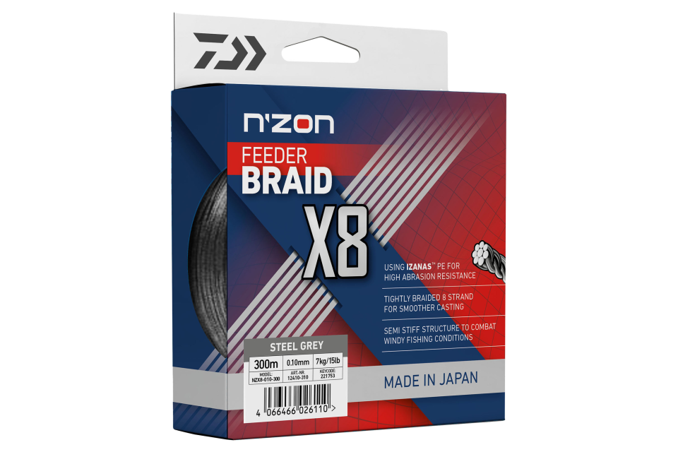 N'Zon X8 Braid <span>| Fonott zsinór | steel grey</span>