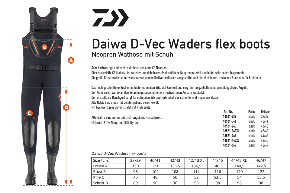 Daiwa D-Vec Waders flex <span>| Gázlóruha | black</span>